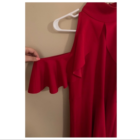 Tracy Reese Red Cold Shoulder Dress - Picture 5 of 6
